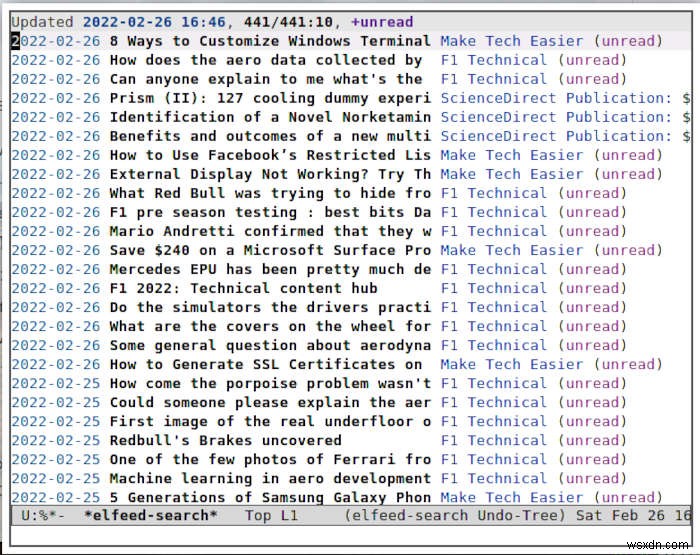 วิธีใช้ Emacs สำหรับ RSS กับ Elfeed 