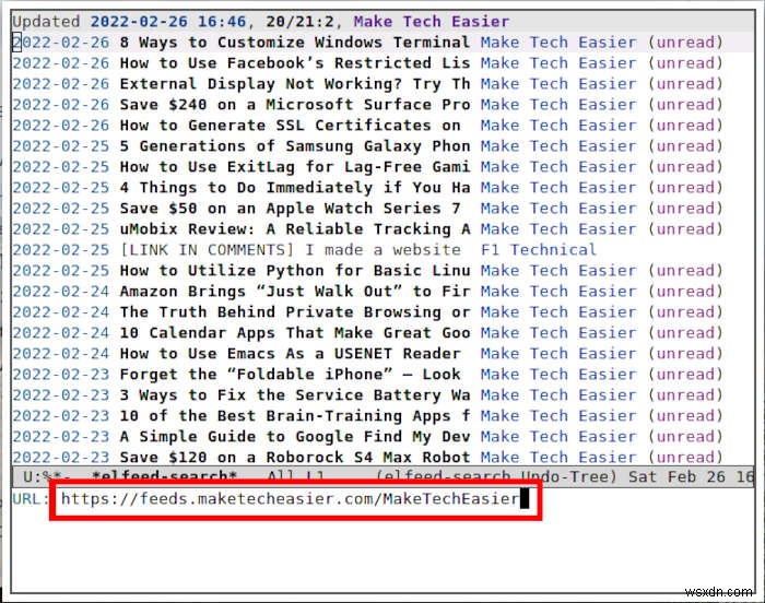 วิธีใช้ Emacs สำหรับ RSS กับ Elfeed 