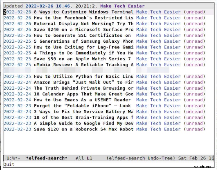 วิธีใช้ Emacs สำหรับ RSS กับ Elfeed 