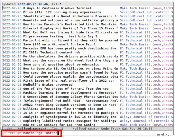 วิธีใช้ Emacs สำหรับ RSS กับ Elfeed 