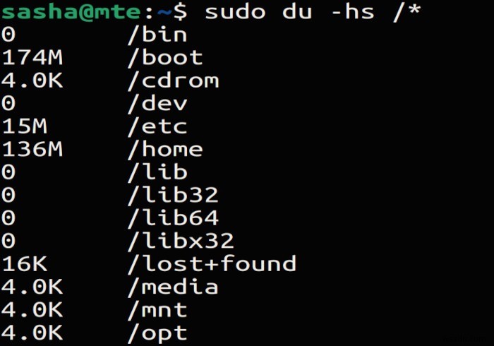 การใช้ du เพื่อเพิ่มพื้นที่ว่างในดิสก์ใน Linux 