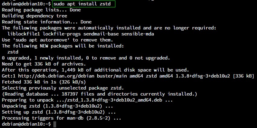 วิธีบีบอัดไฟล์ด้วย zstd Utility ใน Linux 
