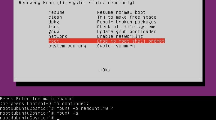 วิธีบูตเข้าสู่โหมดการกู้คืน (Safe Mode) ใน Ubuntu 