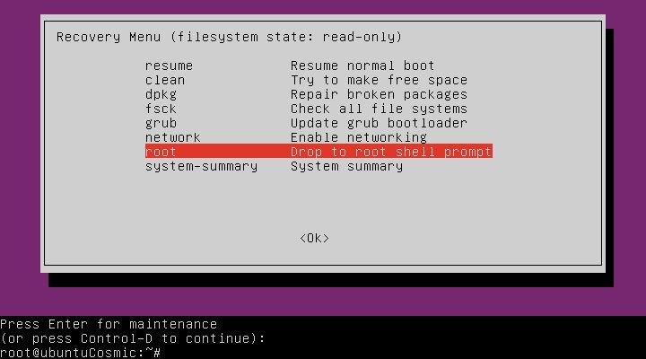 วิธีบูตเข้าสู่โหมดการกู้คืน (Safe Mode) ใน Ubuntu 