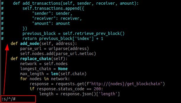 วิธีแสดงความคิดเห็นหลายบรรทัดใน Vim Editor 