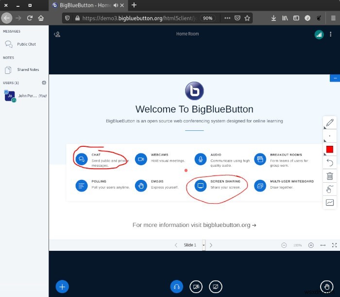 วิธีใช้ BigBlueButton สำหรับการประชุมผ่านเว็บบน Linux 