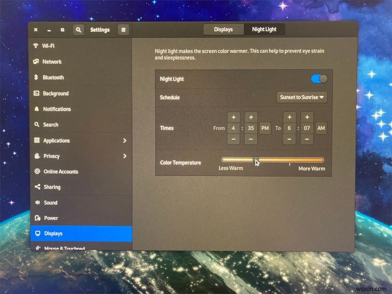 วิธีกำหนดค่าอุณหภูมิสีใน GNOME Night Light 