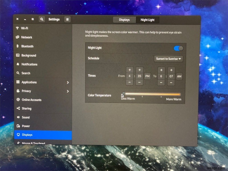 วิธีกำหนดค่าอุณหภูมิสีใน GNOME Night Light 