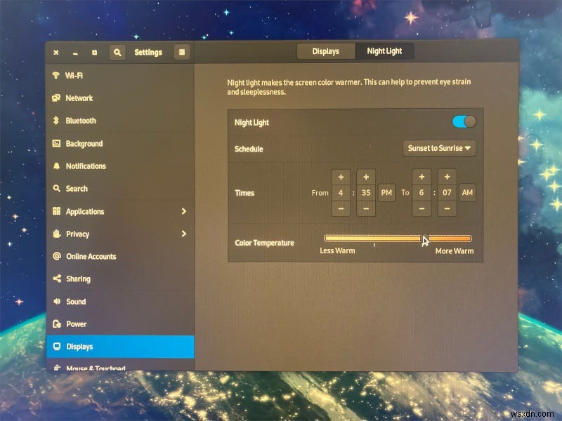 วิธีกำหนดค่าอุณหภูมิสีใน GNOME Night Light 
