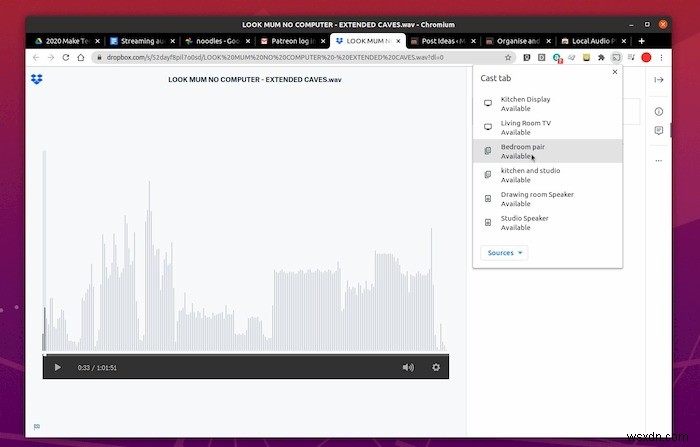 วิธีการสตรีมเสียงจาก Linux ไปยัง Chromecast และ Google Home 