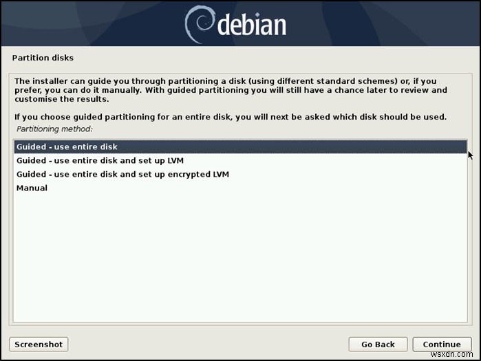 วิธีการติดตั้ง Debian ผ่านอินเทอร์เน็ต 