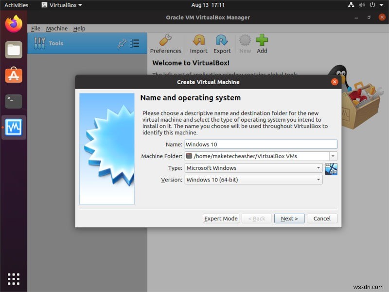 วิธีการติดตั้ง Windows ใน VirtualBox ใน Linux 