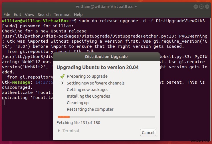 วิธีอัปเกรด Ubuntu 18.04 LTS เป็น Ubuntu 20.04 LTS 