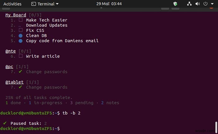 วิธีจัดการงานของคุณใน Terminal ด้วย Taskbook 