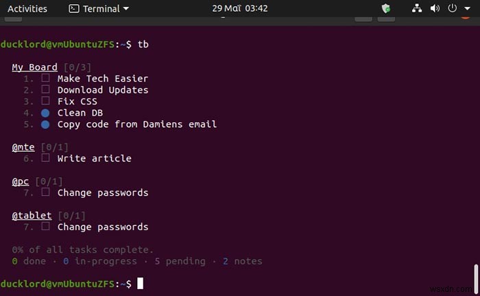 วิธีจัดการงานของคุณใน Terminal ด้วย Taskbook 