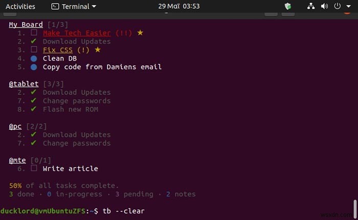 วิธีจัดการงานของคุณใน Terminal ด้วย Taskbook 