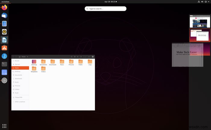 วิธีทำงานกับพื้นที่ทำงานใน Gnome 