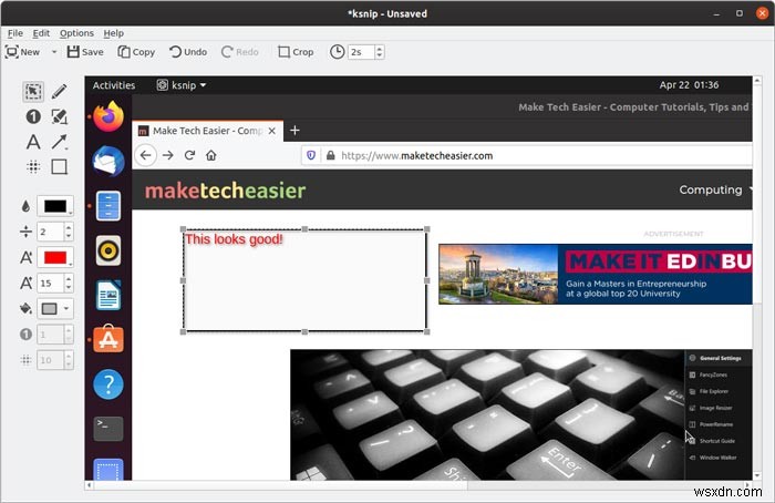 วิธีถ่ายและใส่คำอธิบายประกอบภาพหน้าจอด้วย Ksnip ใน Linux 