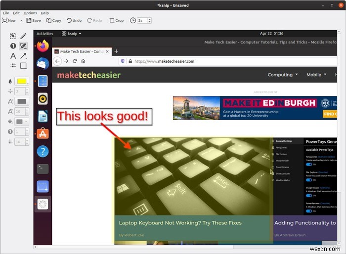 วิธีถ่ายและใส่คำอธิบายประกอบภาพหน้าจอด้วย Ksnip ใน Linux 