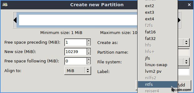 วิธีฟอร์แมตฮาร์ดไดรฟ์เป็น NTFS ใน Linux 