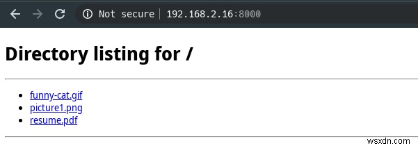 การถ่ายโอนไฟล์โดยใช้เซิร์ฟเวอร์ HTTP ในตัวของ Python 