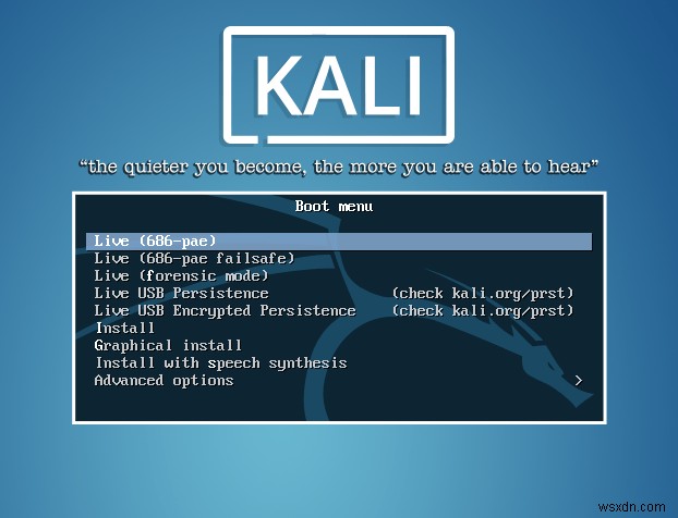 วิธีการติดตั้ง Kali Linux 