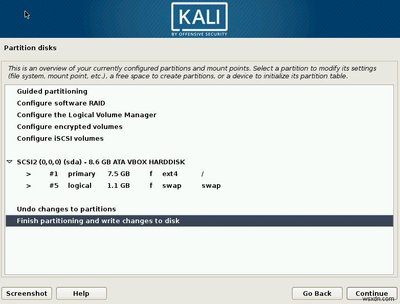 วิธีการติดตั้ง Kali Linux 