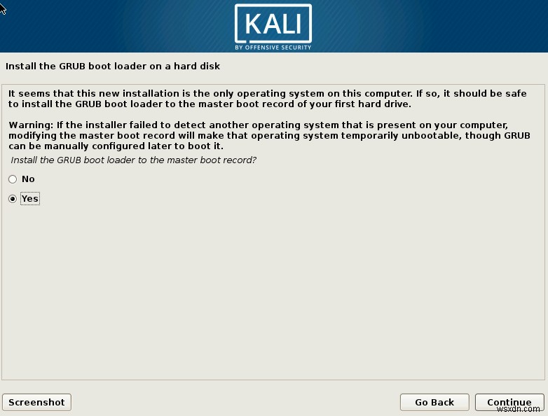 วิธีการติดตั้ง Kali Linux 