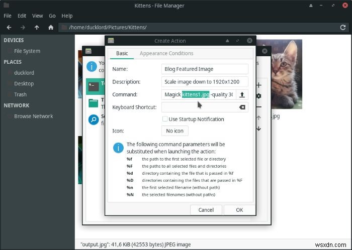 วิธีบีบอัดและปรับขนาดรูปภาพจาก Thunar File Manager ใน Linux 