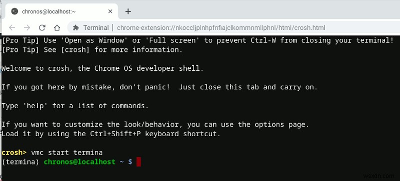 วิธีเรียกใช้คอนเทนเนอร์ Ubuntu ใน Chrome OS 