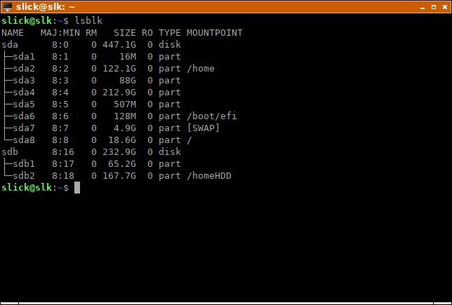 แสดงรายการชื่ออุปกรณ์ ข้อมูลดิสก์และพาร์ติชั่นใน Linux ด้วย lsblk 
