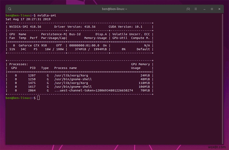 วิธีตรวจสอบ Nvidia GPU ใน Linux 