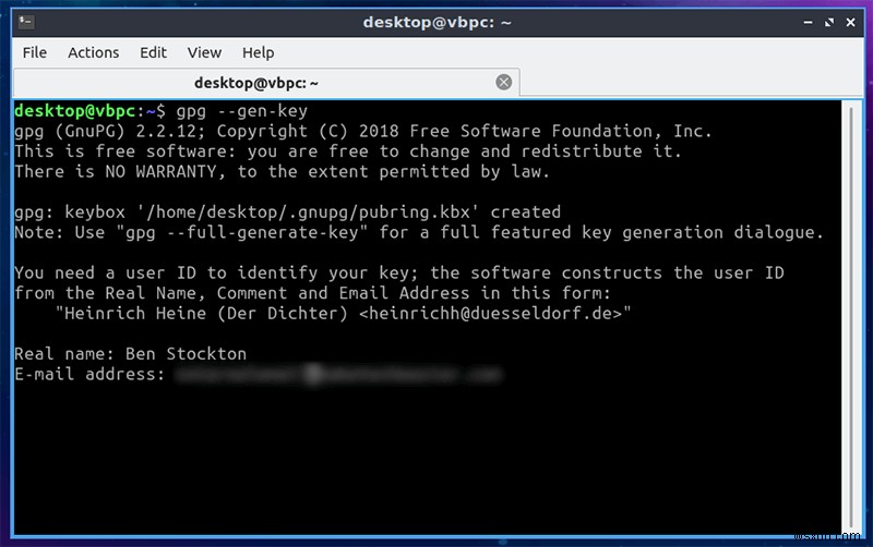 วิธีสร้างคีย์ GPG ใน Linux 