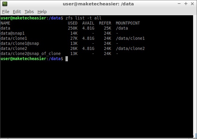 วิธีใช้ ZFS Snapshots และ Clones 