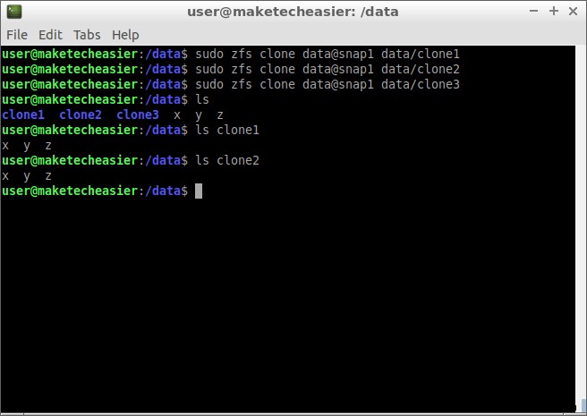 วิธีใช้ ZFS Snapshots และ Clones 