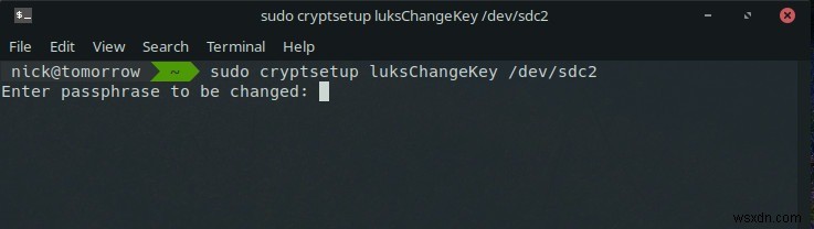 วิธีเปลี่ยนข้อความรหัสผ่านการเข้ารหัส LUKS ของคุณ 
