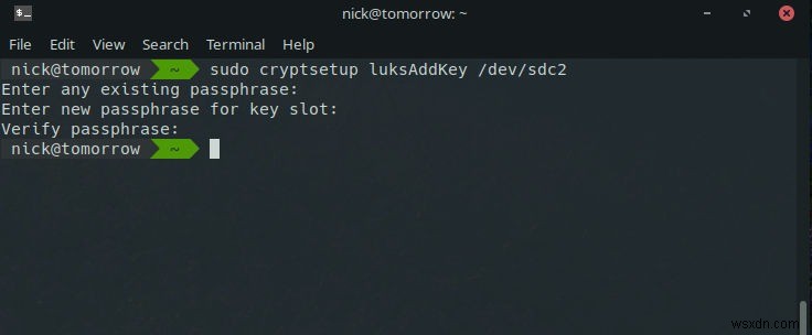 วิธีเปลี่ยนข้อความรหัสผ่านการเข้ารหัส LUKS ของคุณ 