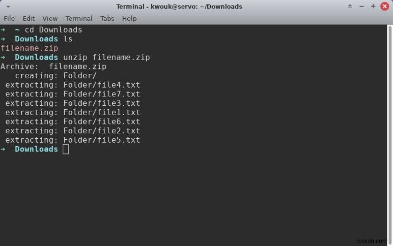 วิธีแตกไฟล์ Zip ใน Linux 