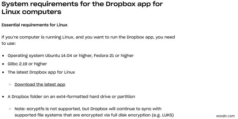 วิธีใช้ Dropbox ในระบบไฟล์ Linux ที่ไม่ใช่ Ext4 