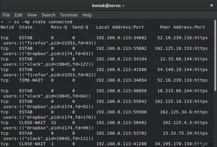 วิธีใช้คำสั่ง ss เพื่อตรวจสอบการเชื่อมต่อเครือข่ายใน Linux 