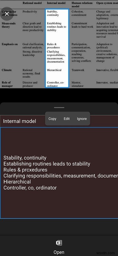 วิธีแทรกข้อมูลจากรูปภาพใน MS Excel บน Android 