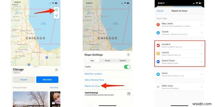 วิธีรายงานเหตุการณ์บน Apple Maps ใน iOS 