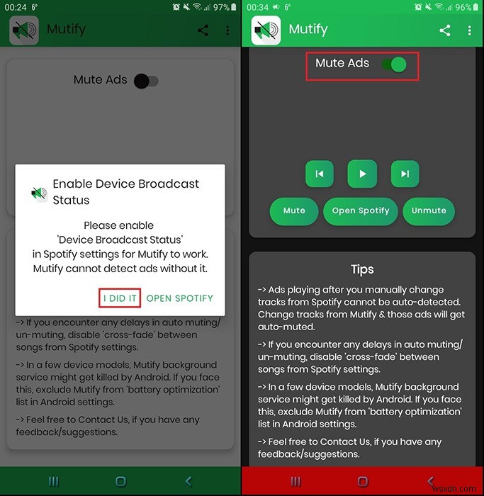 วิธีปิดเสียงโฆษณา Spotify บน Android 