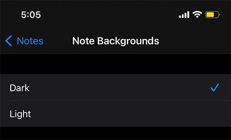 วิธีเปลี่ยนสีพื้นหลังของโน้ตบน iOS 