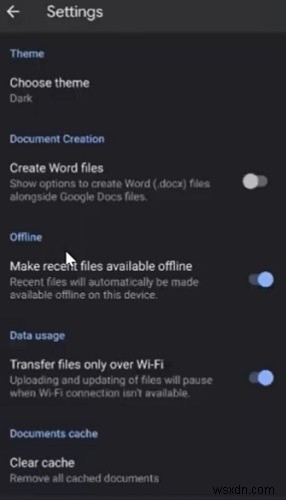 วิธีเปิดใช้งาน Google Docs Dark Mode บน Android 