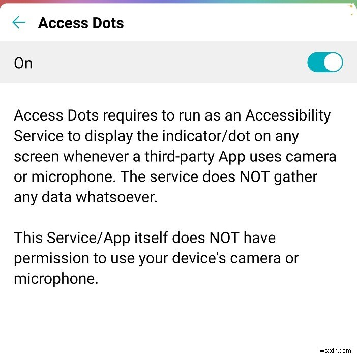 ใช้ Access Dots เพื่อค้นหาว่าแอพกำลังใช้ไมโครโฟนและกล้องในเบื้องหลังหรือไม่ 
