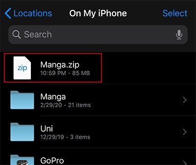 วิธี Zip และ Unzip ไฟล์ในแอพไฟล์ iOS 