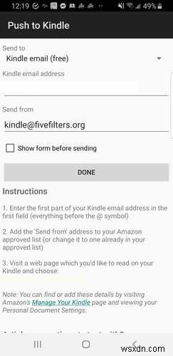 วิธีส่งบทความบนเว็บไปยัง Kindle จากโทรศัพท์ Android ของคุณ 