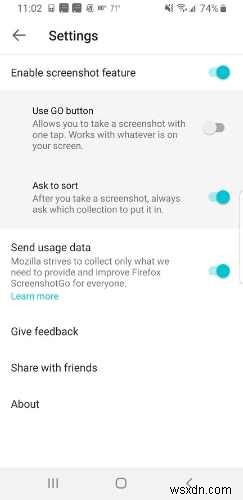 วิธีใช้ ScreenshotGo ของ Firefox สำหรับ Android 