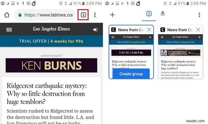 วิธีสร้างกลุ่มแท็บใน Chrome – Android 